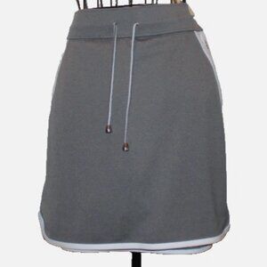 Gray Golf Skort Skirt Drawstring Waist M White Trim Skirted Shorts Wicking Izod